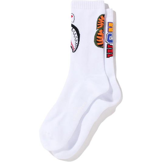 A BATHING APE men shark socks (WHITE)