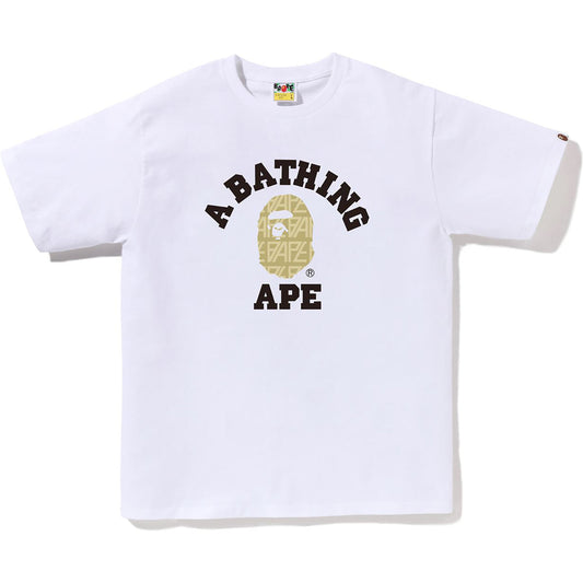 BAPE Small Gold Ape Head Tee White