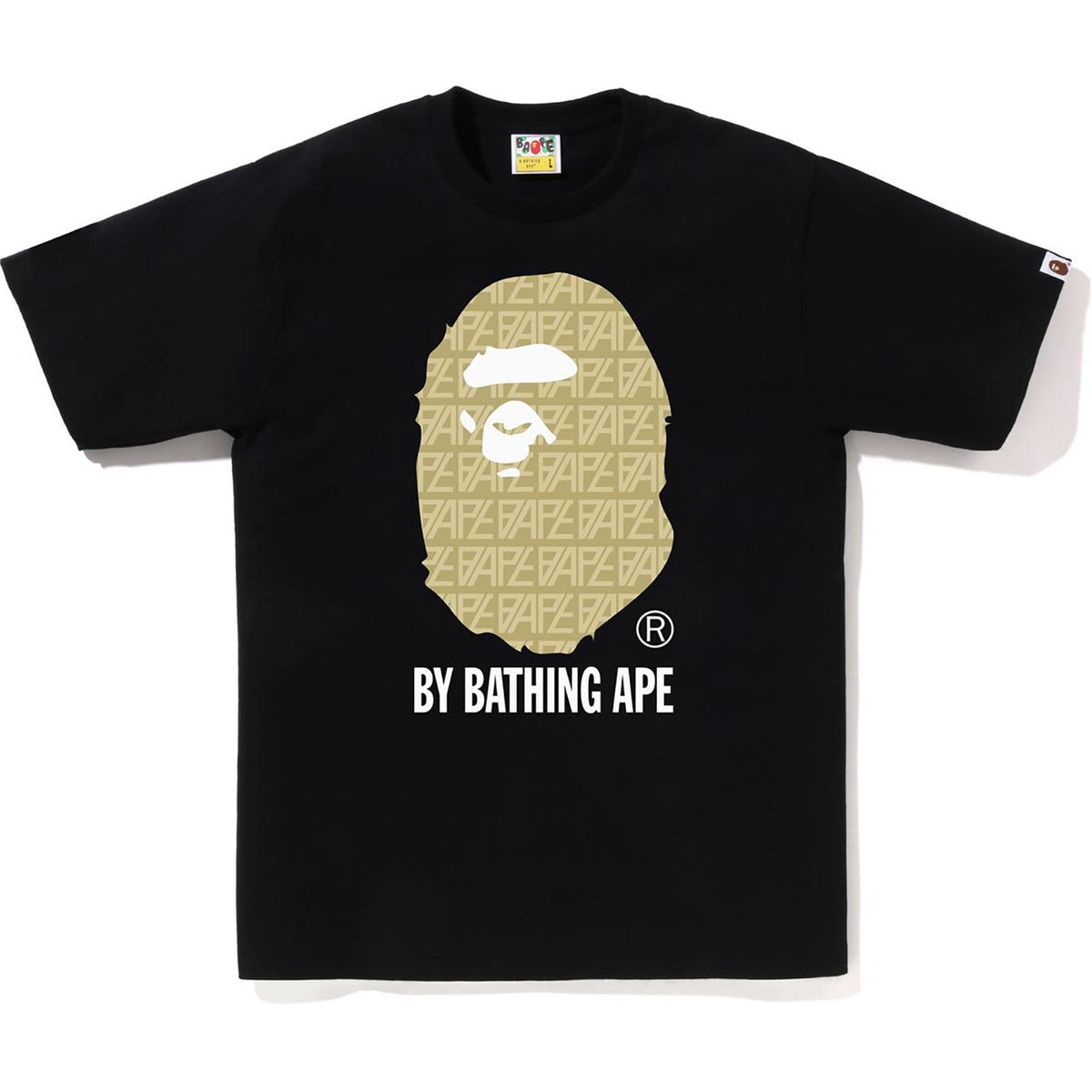 PROMO BAPE Gold Ape Head Tee Black