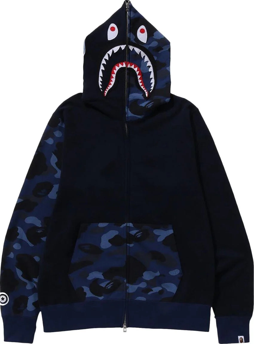 PROMO BAPE Navy Camo Zip Up Hoodie