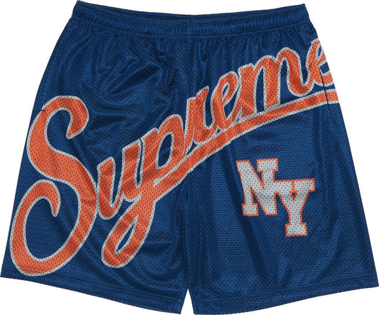 Supreme Big Script Mesh Short 'Navy'