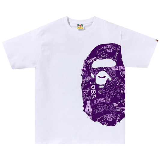 PROMO BAPE Purple Side Ape Head Tee White