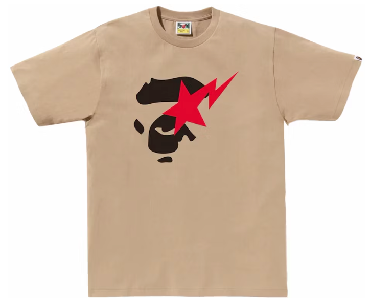 Black Friday BAPE Red BAPESTA Logo Tee Beige