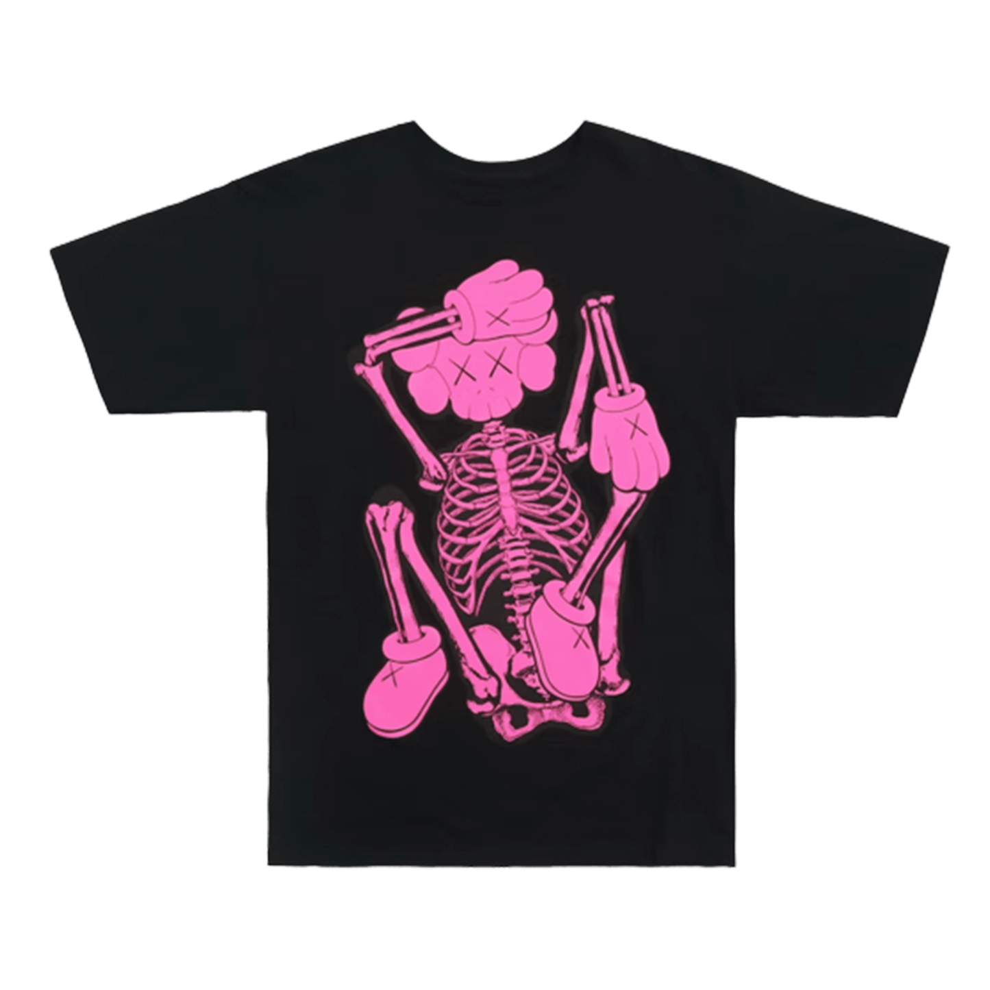 Black Friday Travis Scott KAWS Skeleton New Fiction Tee Black