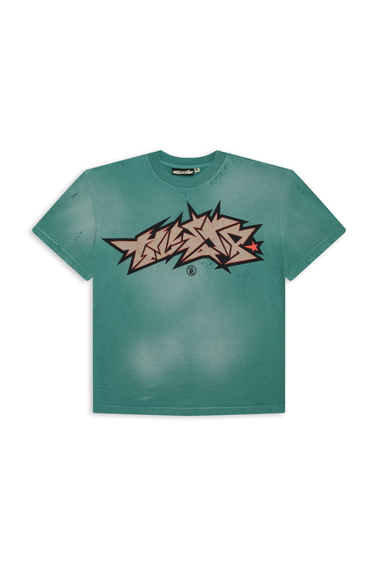 Hellstar Crack Print T-Shirt Green