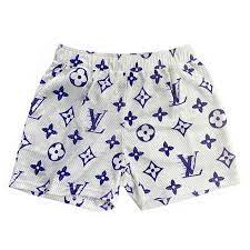 BRAVEST STUDIOS LAKERS LV MONOGRAM SHORTS 'WHITE/PURPLE'