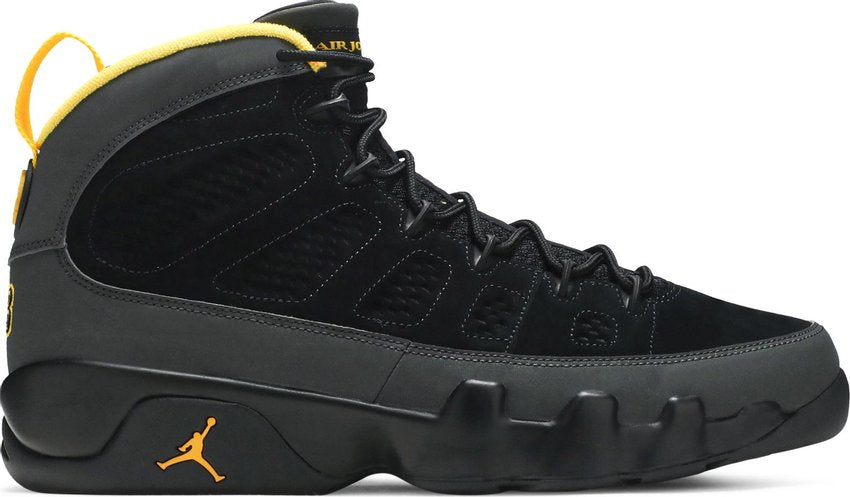 USED Jordan 9 Retro Dark Charcoal University Gold