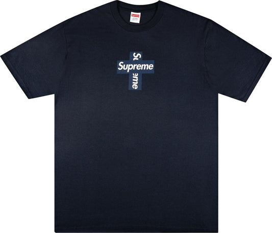 Supreme Cross Box Logo Tee Navy