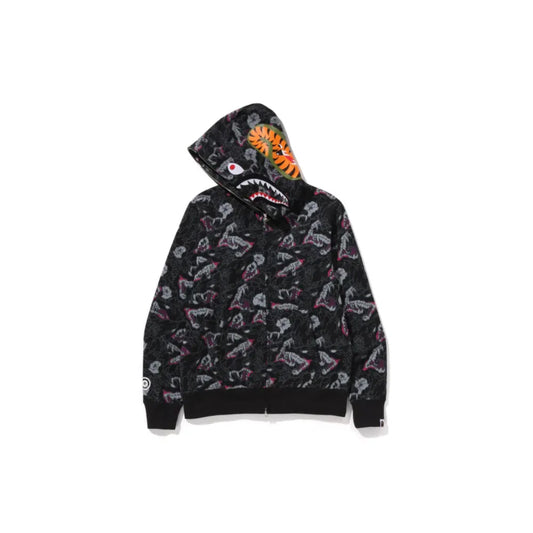 BAPE Black Shark Camo Zip Up Hoodie