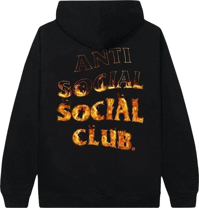 Black Friday Anti Social Social Club Fire Hoodie Black