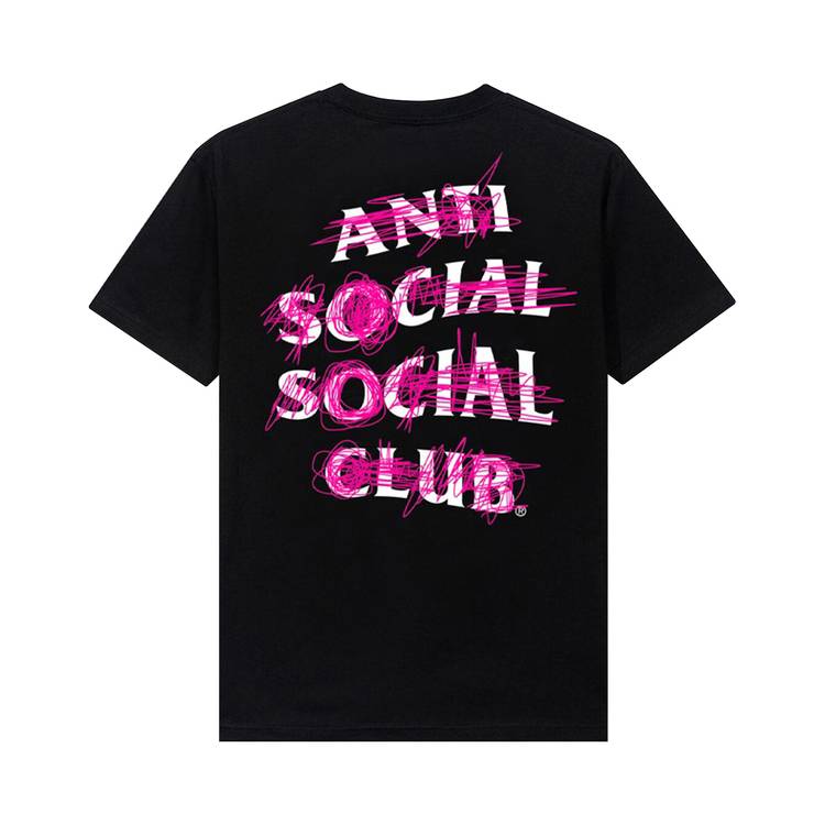 PROMO Anti Social Social Club Pink Scribble Tee Black