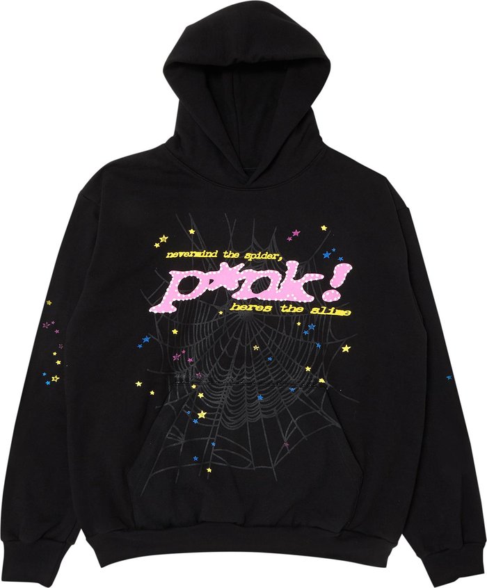 Sp5der P*NK Hoodie Black