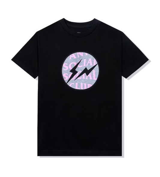 Anti Social Social Club Big Pink Logo Fragment Tee Black