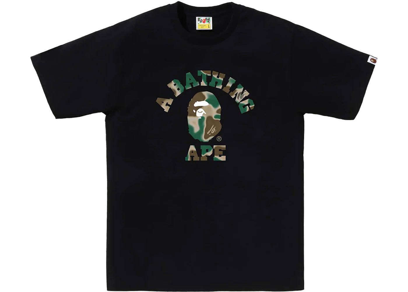 BAPE Liquid Green Camo Tee Black