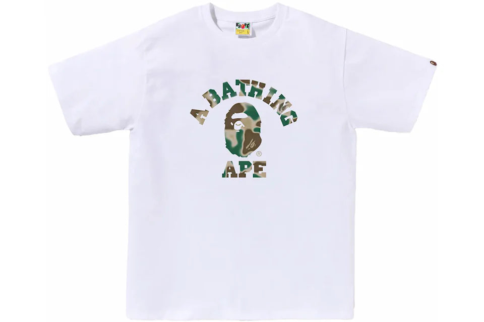 PROMO BAPE Liquid Green Camo Tee White