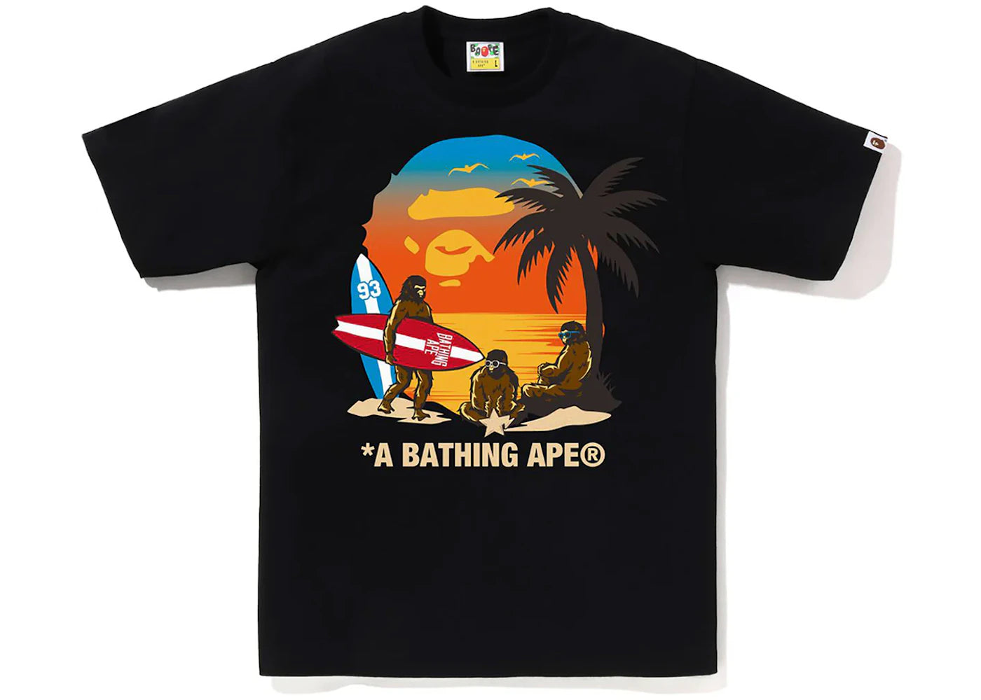 BAPE Sunset Beach Ape Head Tee Black