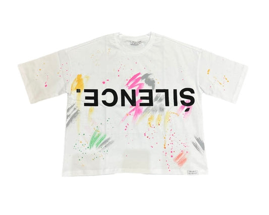 SILENCE Paint Splatter Tee White