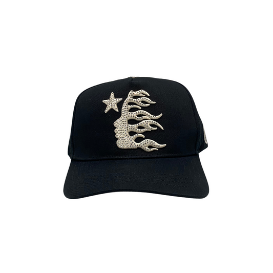 Hellstar OG Logo Hat (Snapback + Rhinestones) Black