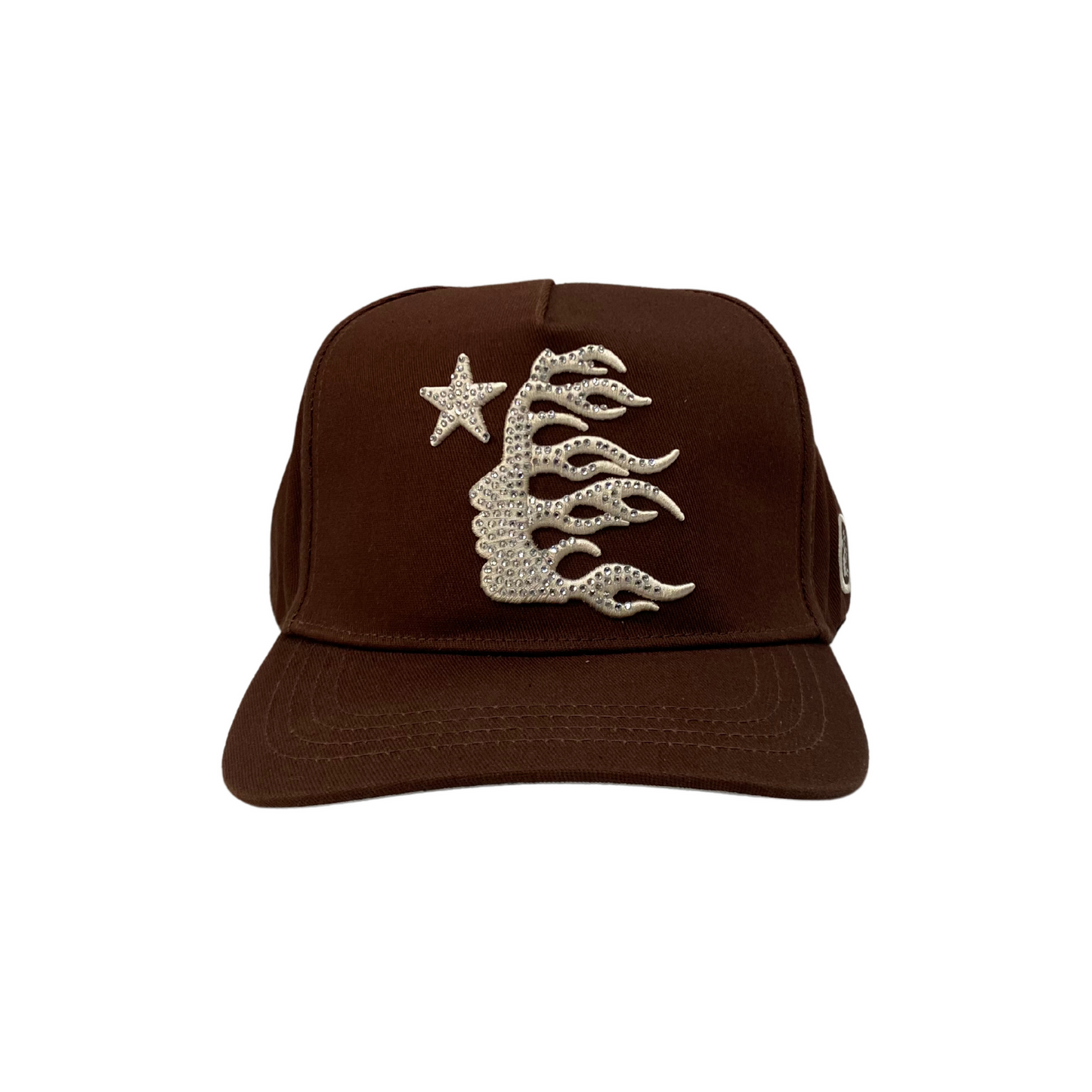 Hellstar OG Logo Hat (Snapback + Rhinestones) Brown