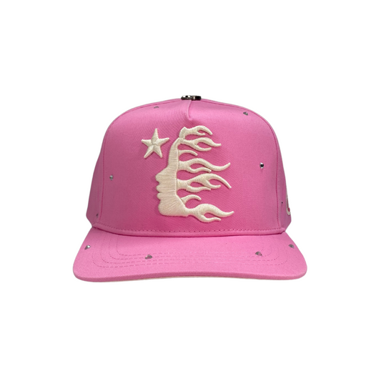 Hellstar OG Logo Hat (Snapback + Rhinestones) Pink