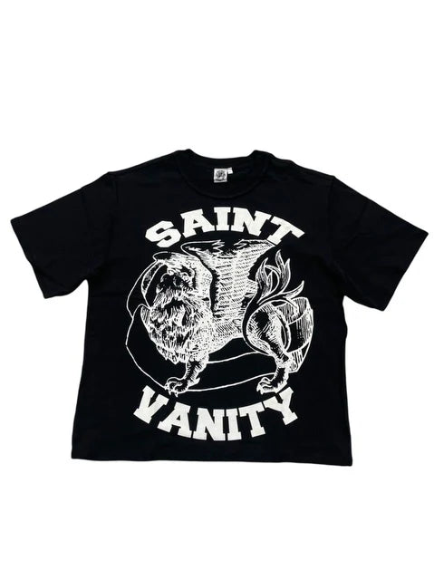 Saint Vanity White Logo Tee Black