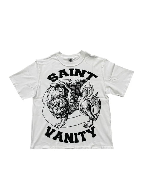 Saint Vanity Black Logo Tee White