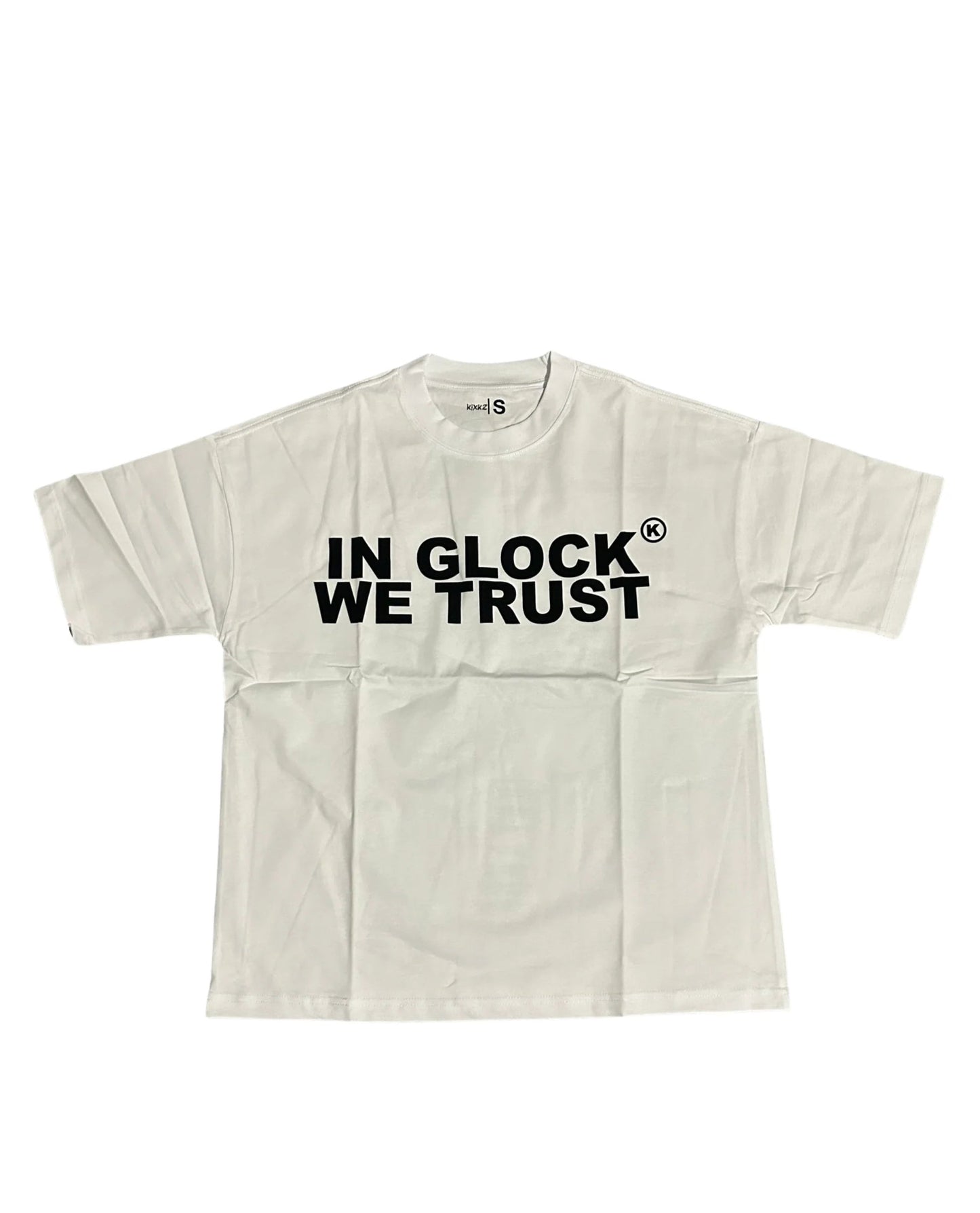 In Glock We Trust Tee Black Letters White