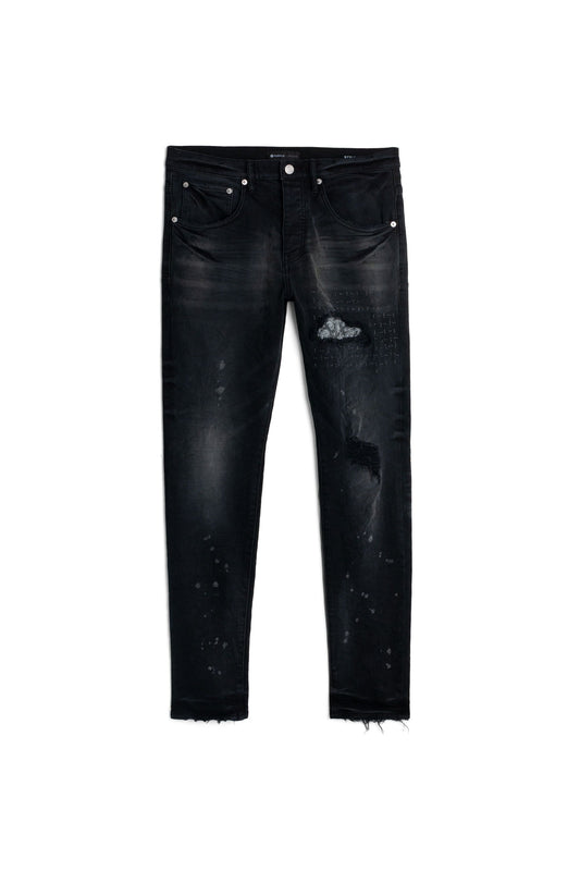 Purple Brand Bandana Patch Pocket Black Jeans