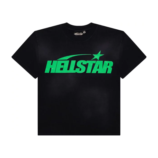 Hellstar Gel Logo Slime Green Tee Black