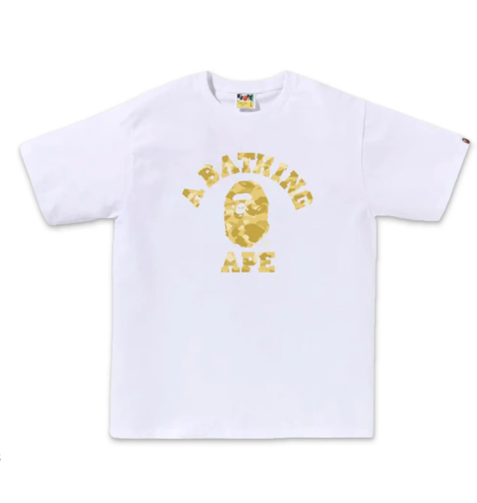 PROMO BAPE 14K Gold Camo Tee White