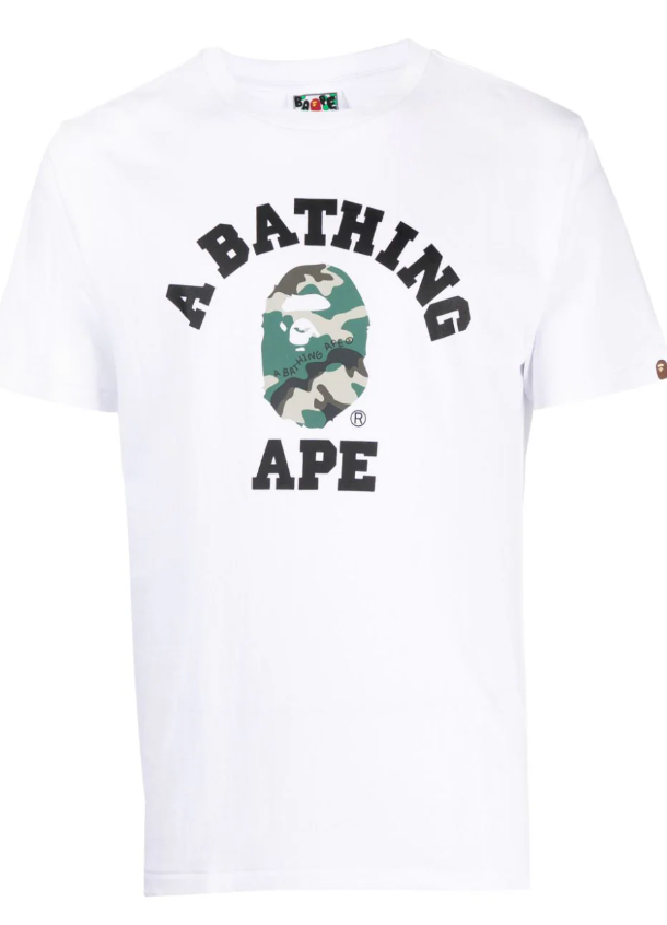 PROMO BAPE College Army Camo Tee White