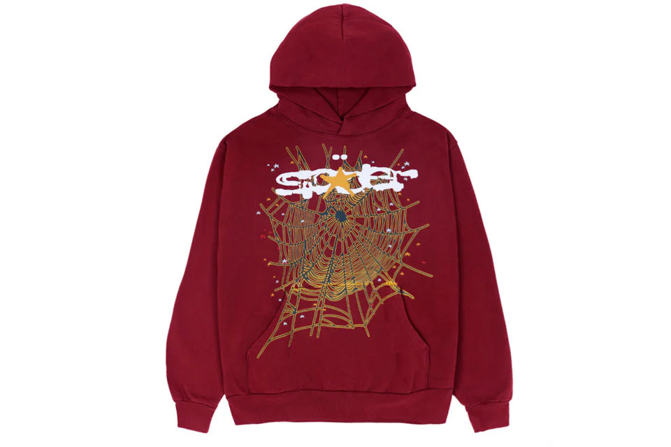 PROMO Sp5der Logo Hoodie Maroon