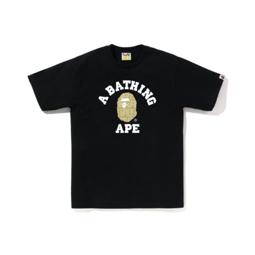 PROMO BAPE Small Gold Ape Head Tee Black