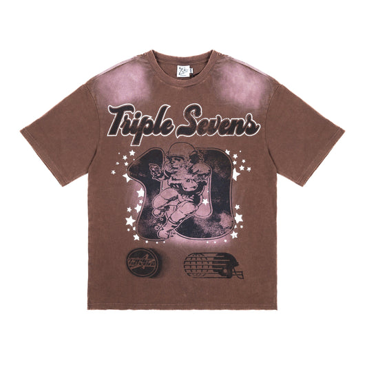 TRIPLE SEVENS ALL STAR FOOTBALL TEE [BROWN]