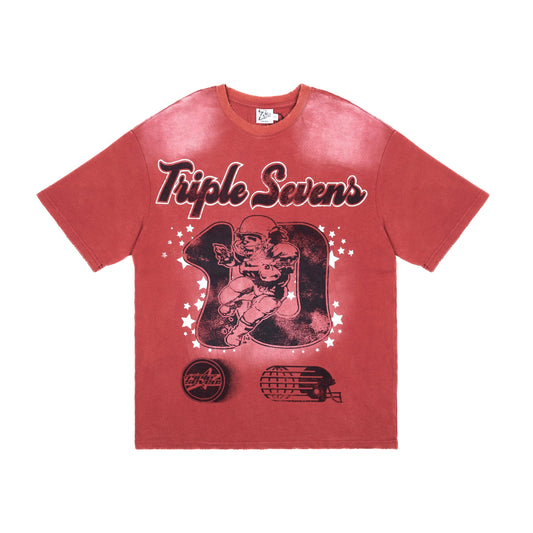 TRIPLE SEVENS ALL STAR FOOTBALL TEE [RED]